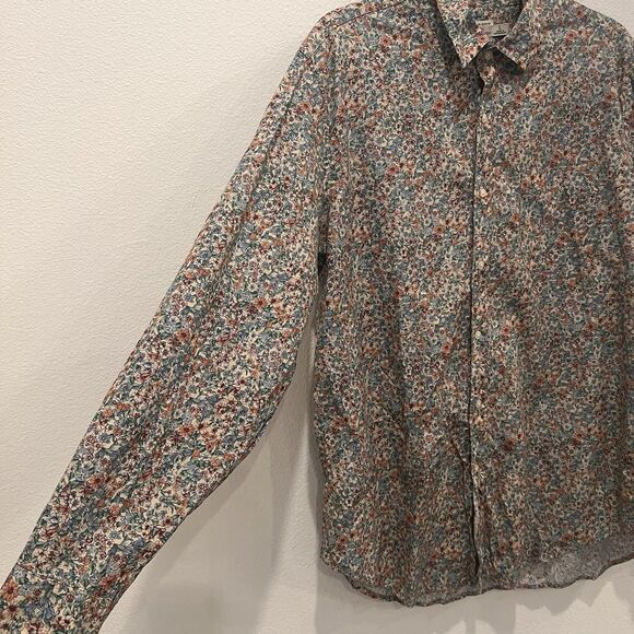J. Crew Men’s Floral Long Sleeve Button Down Shirt Sz L Floral Relaxed Fit - Picture 3 of 8